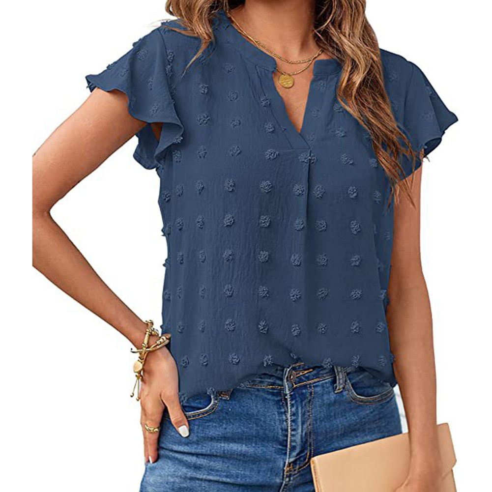 Casual Pleated Chiffon Shirt with Ruffled Sleeves for Women Fashion Wear - Picture 66 of 91