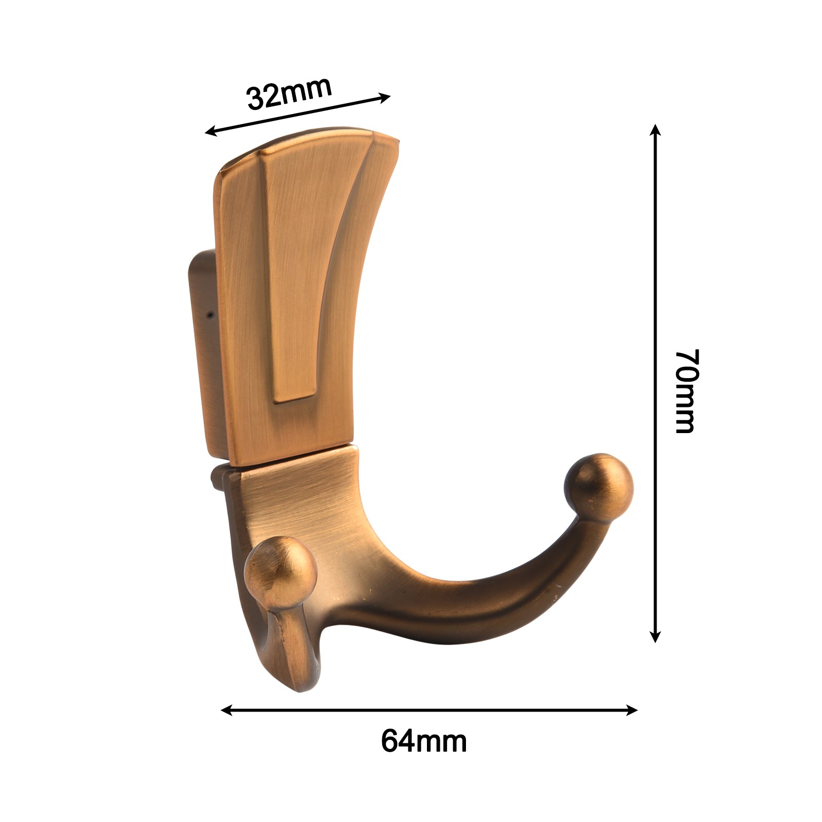 Crochet à vêtements en alliage de zinc finition achat bronze parfait pour entrées e