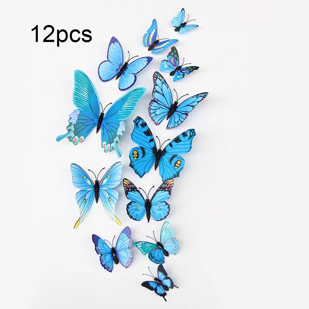 Whimsical 3D Butterfly Wall Art 12pcs Set for Living Room and Bedroom Decor