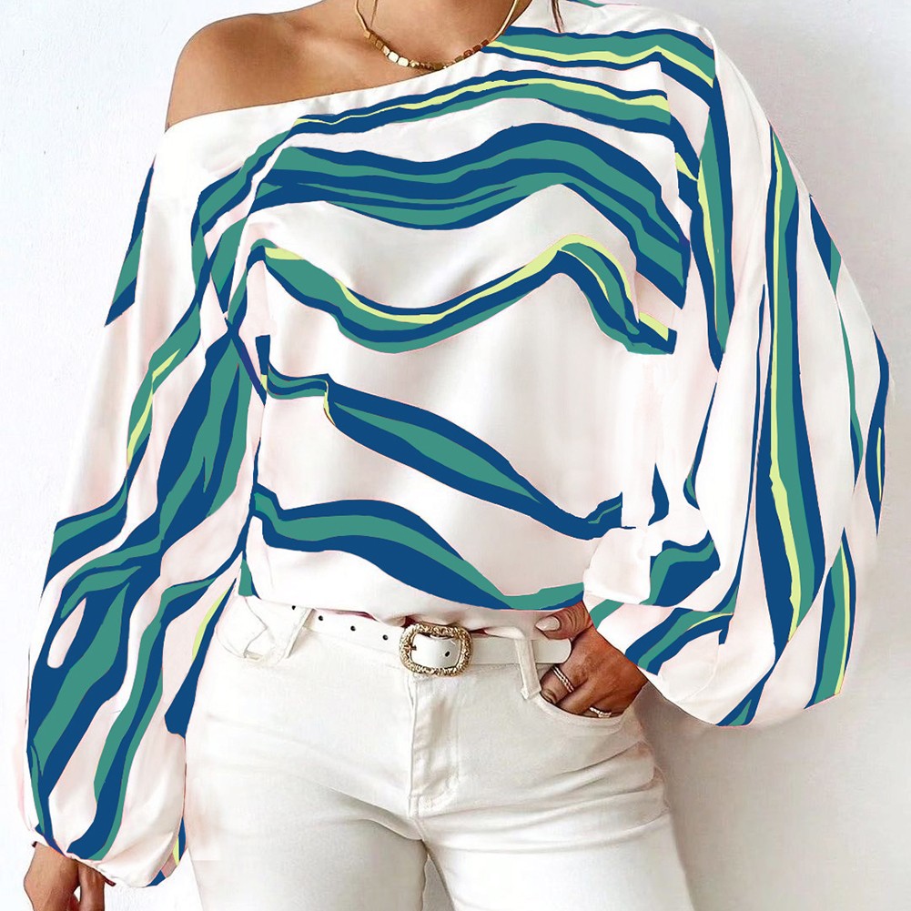 Great For Social Events Off-the-shoulder T-shirt Cross Shoulder Design - Picture 15 of 24