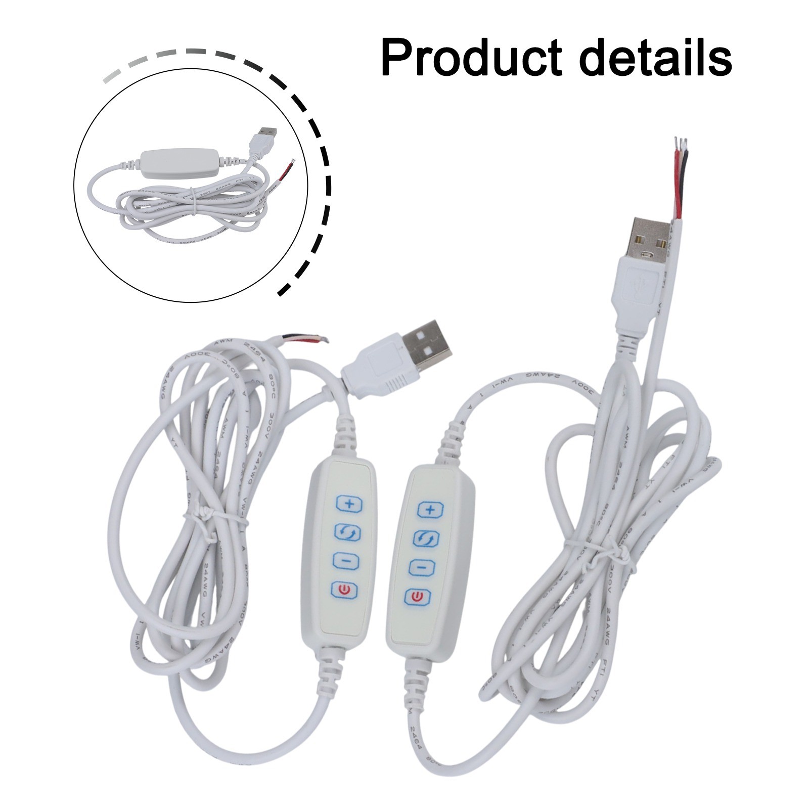 USB Powered LED Dimmer Adapter with 2m Extension Cable for Easy Installation