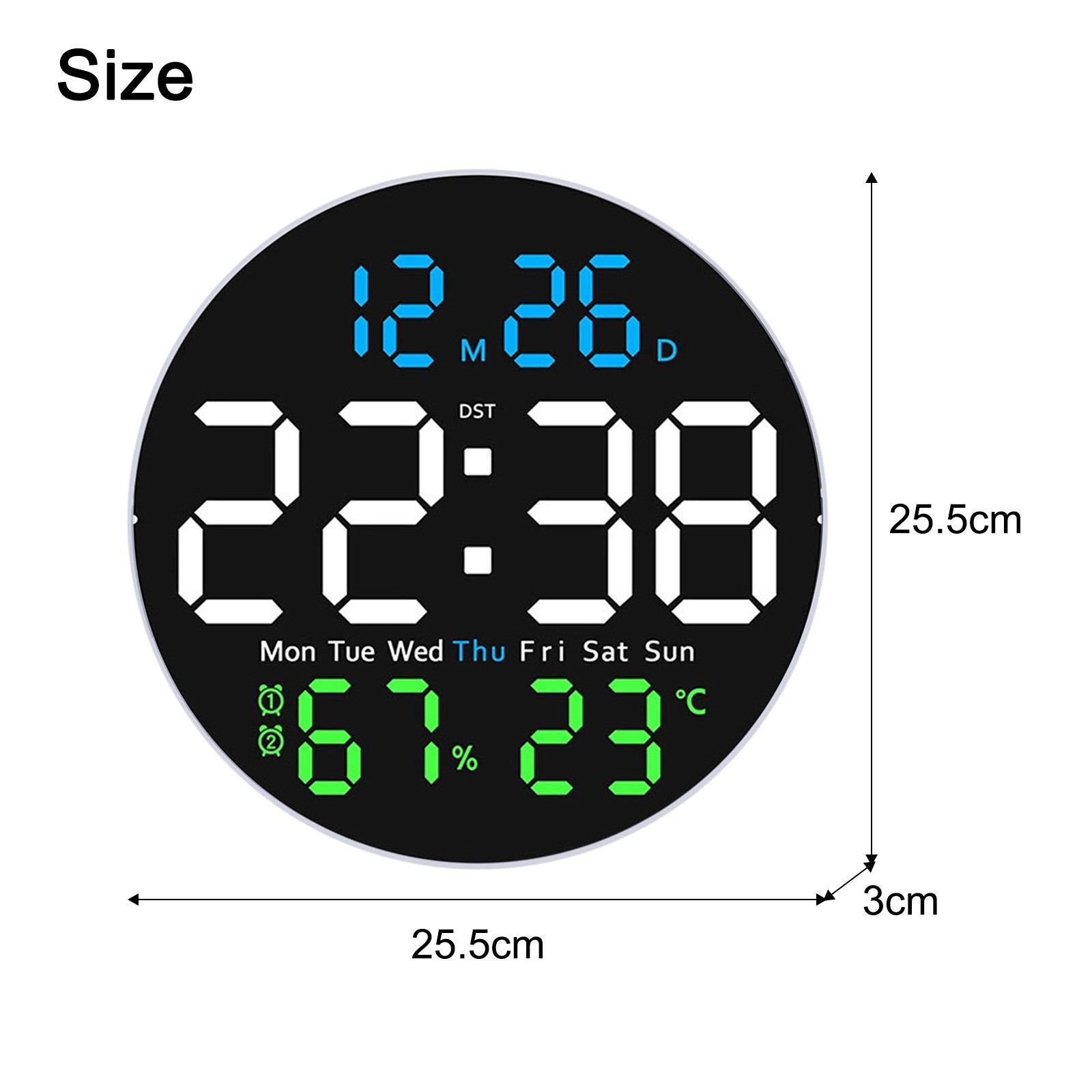 Remote Controlled LED Clock for For home with Temperature and Date Display