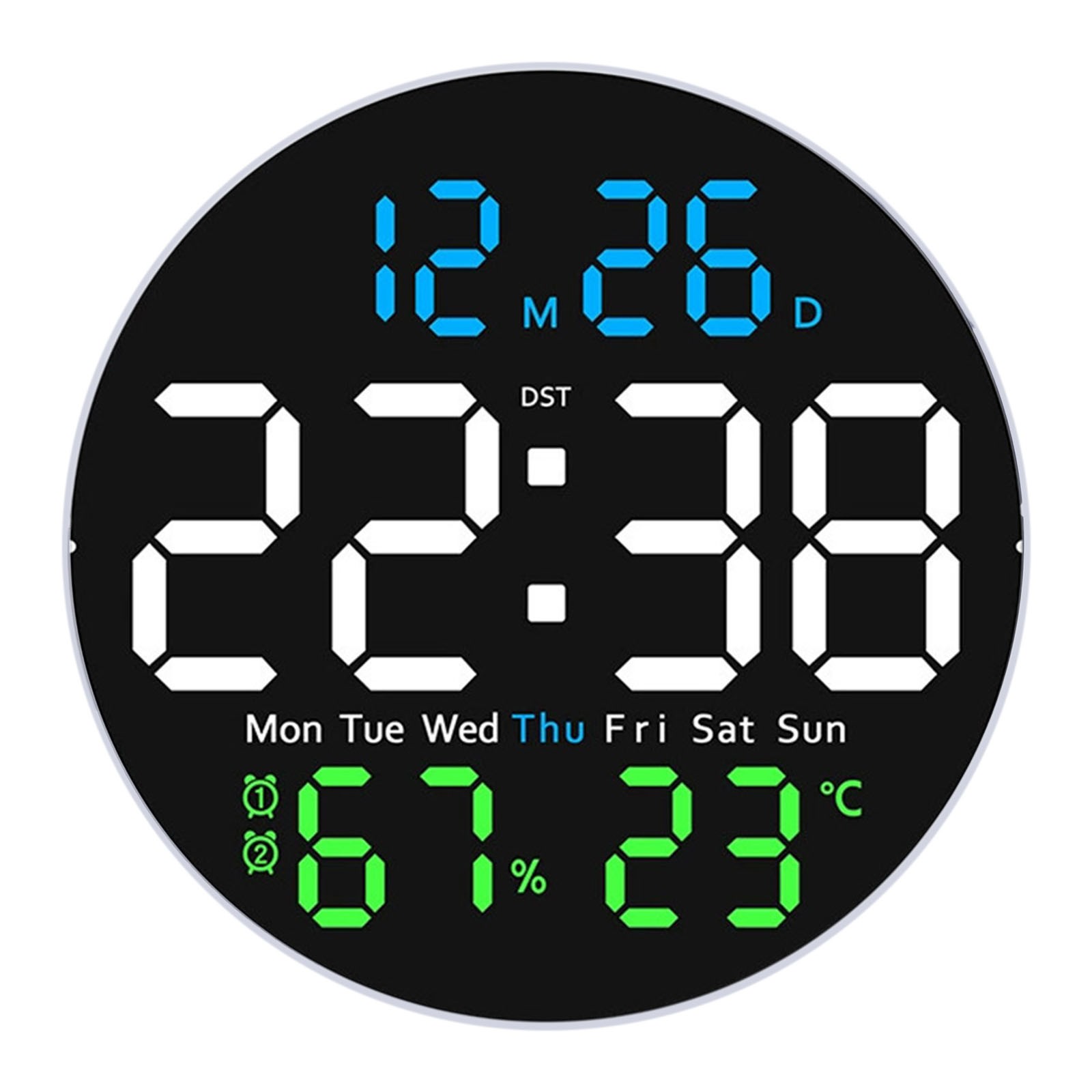 User Friendly LED Wall Clock with Integrated Calendar and Temp Functionality