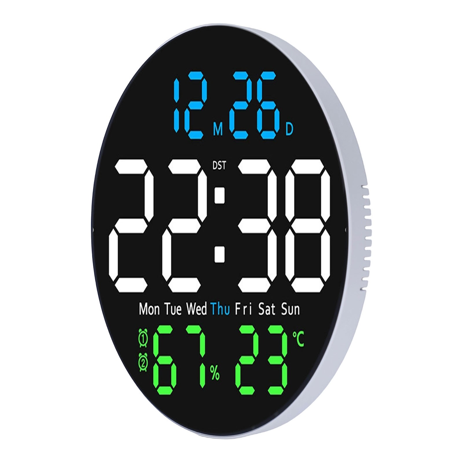 User Friendly LED Wall Clock with Integrated Calendar and Temp Functionality