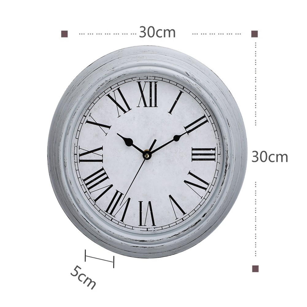 Chic 12 Inch Wall Clock with Vintage Design and Silent Operation for Decor