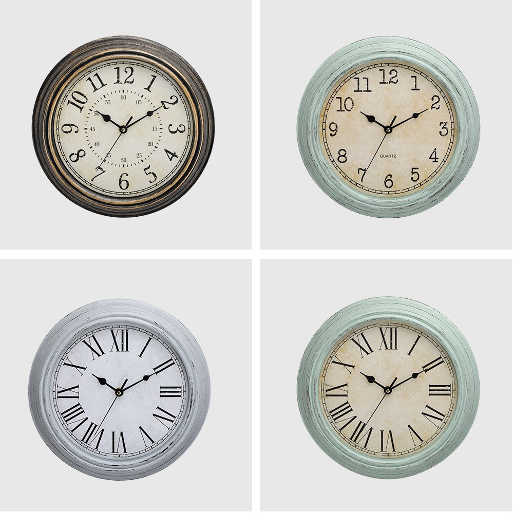 Chic 12 Inch Wall Clock with Vintage Design and Silent Operation for Decor