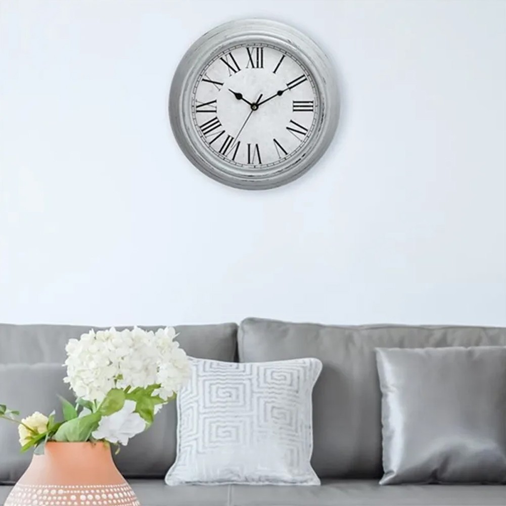 Chic 12 Inch Wall Clock with Vintage Design and Silent Operation for Decor