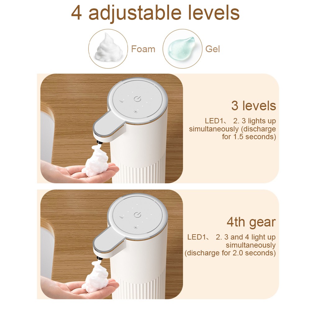 Rechargeable Touchless Soap Dispenser with Visible Soap Level Indicator