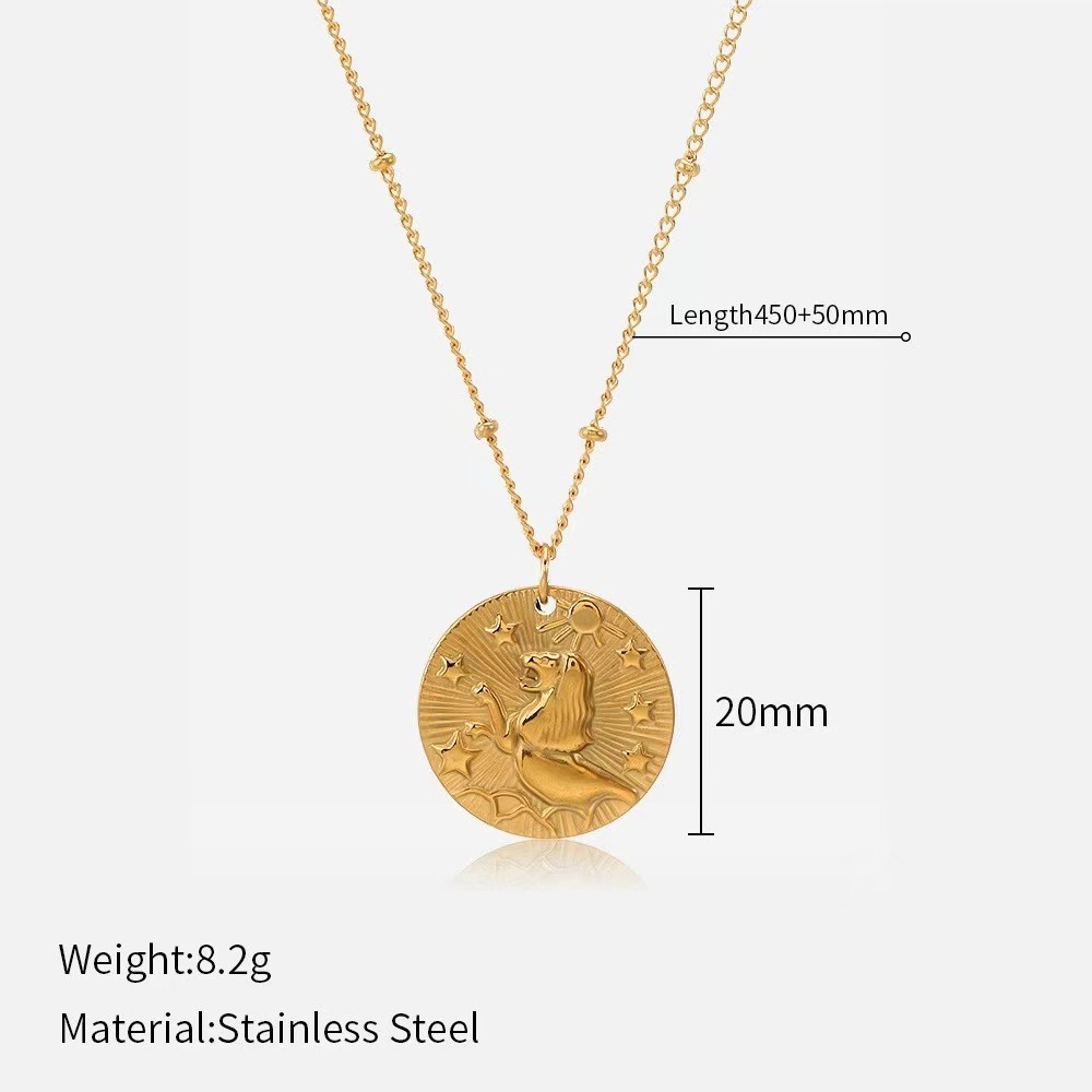 Chic Twelve Constellations Coin Necklace for Fashion forward Individuals - Picture 24 of 24