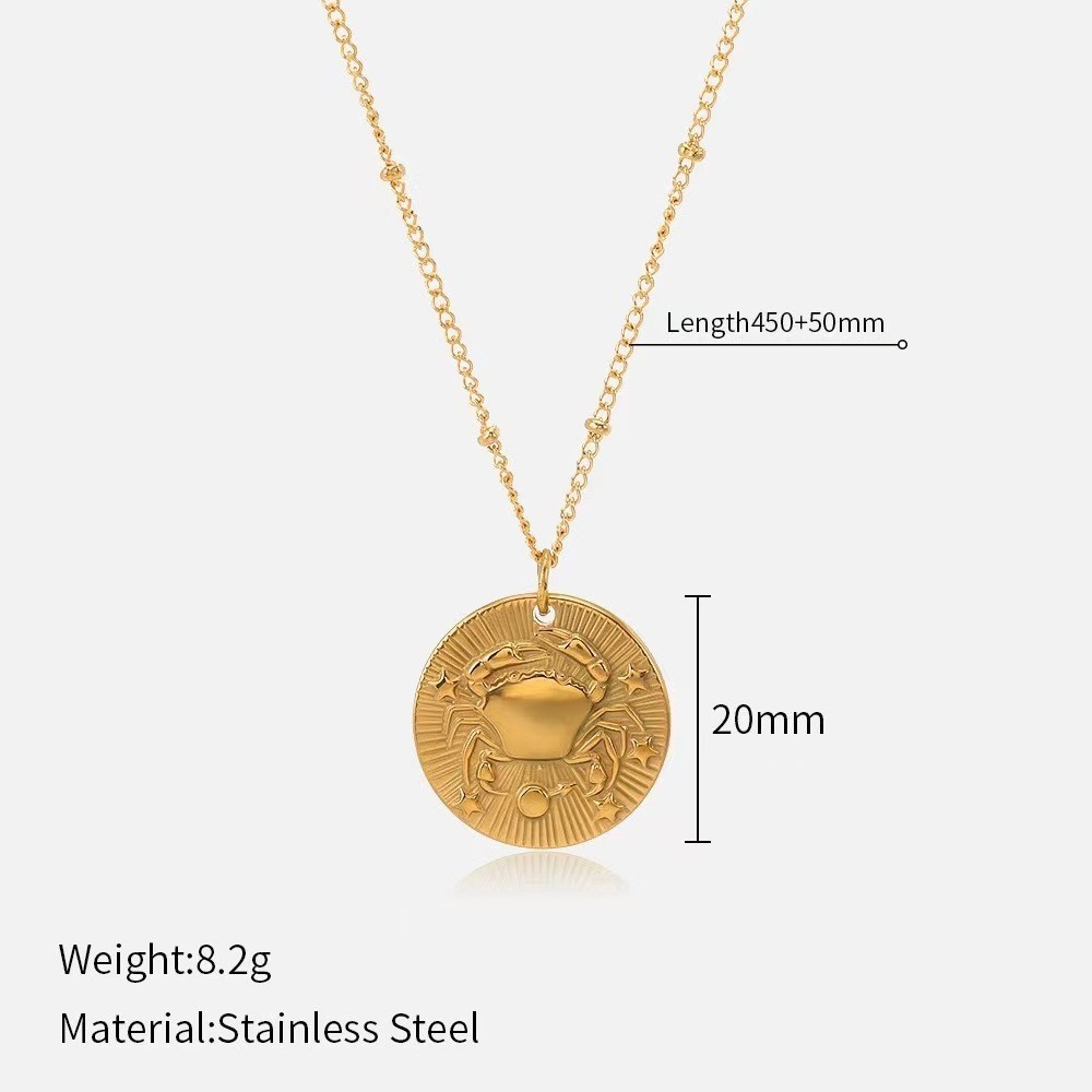 Chic Twelve Constellations Coin Necklace for Fashion forward Individuals - Picture 17 of 24