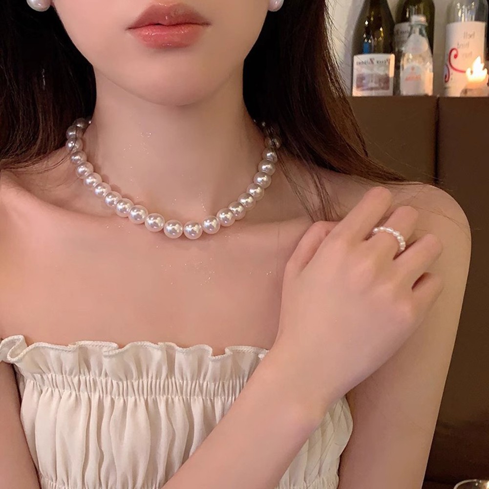 Pearl Necklace 41cm Circumference 50cm Circumference Charming Accessory - Picture 16 of 18
