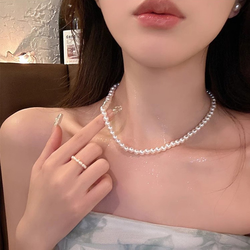 Pearl Necklace 41cm Circumference 50cm Circumference Charming Accessory - Picture 17 of 18
