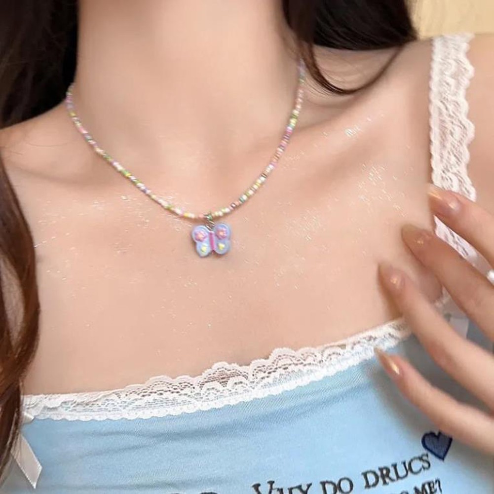 Dopamine Necklace Butterfly Necklace Colorful Necklace Fashion Accessory - Picture 15 of 15