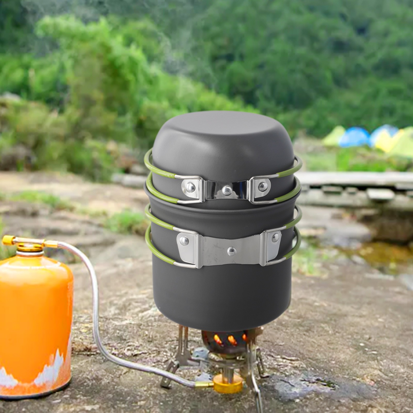 Lightweight Camping Cookware Set for Outdoor Adventures NonStick Design - Produktbild 1