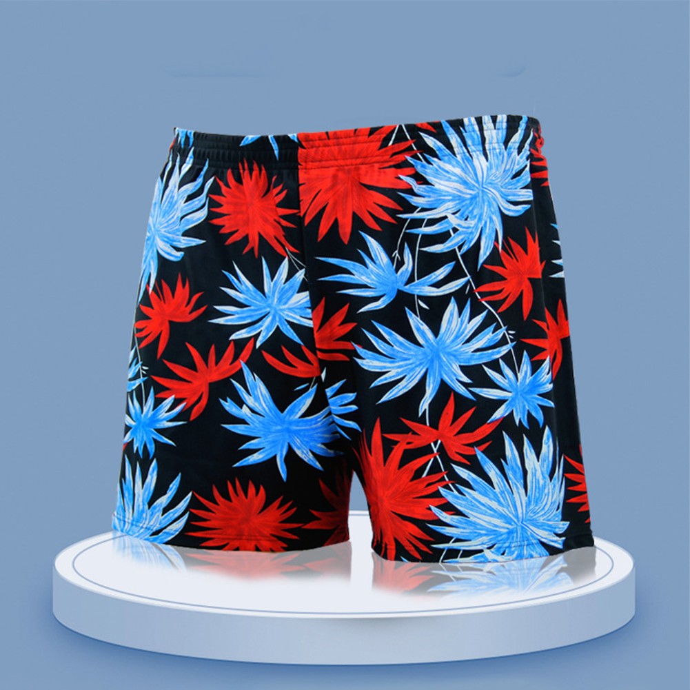 Men's High Waist Swim Trunks Coconut Print Beach Shorts for Outdoor Activities - Picture 8 of 12