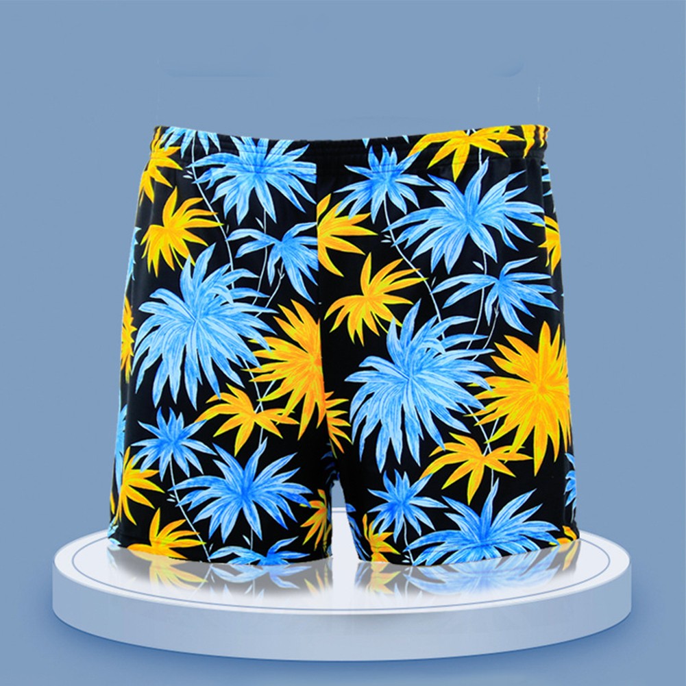 Men's High Waist Swim Trunks Coconut Print Beach Shorts for Outdoor Activities - Picture 9 of 12