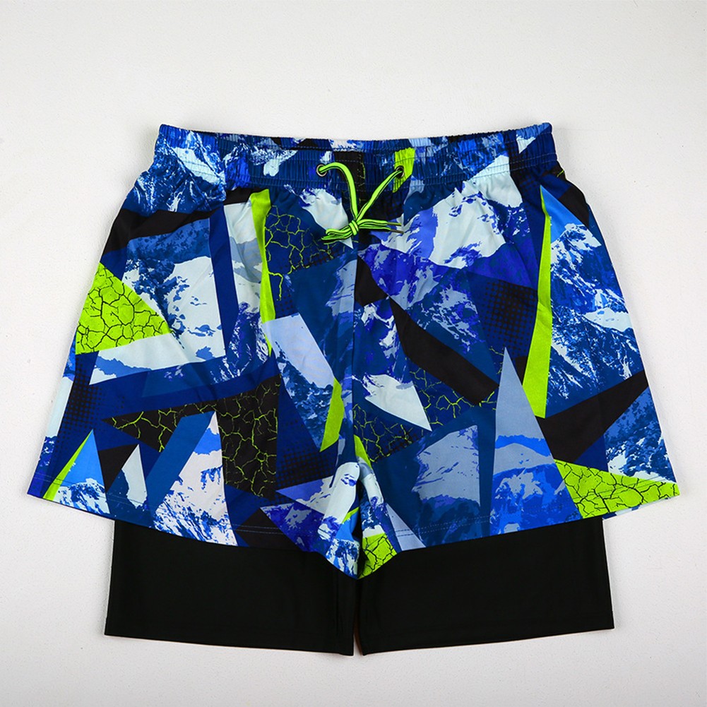 Men's 2 In 1 Quick Drying Stretch Swimwear Swim Shorts Running Gym XL 3XL - Picture 5 of 9