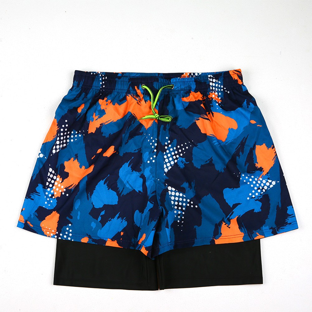 Men's 2 In 1 Quick Drying Stretch Swimwear Swim Shorts Running Gym XL 3XL - Picture 7 of 9