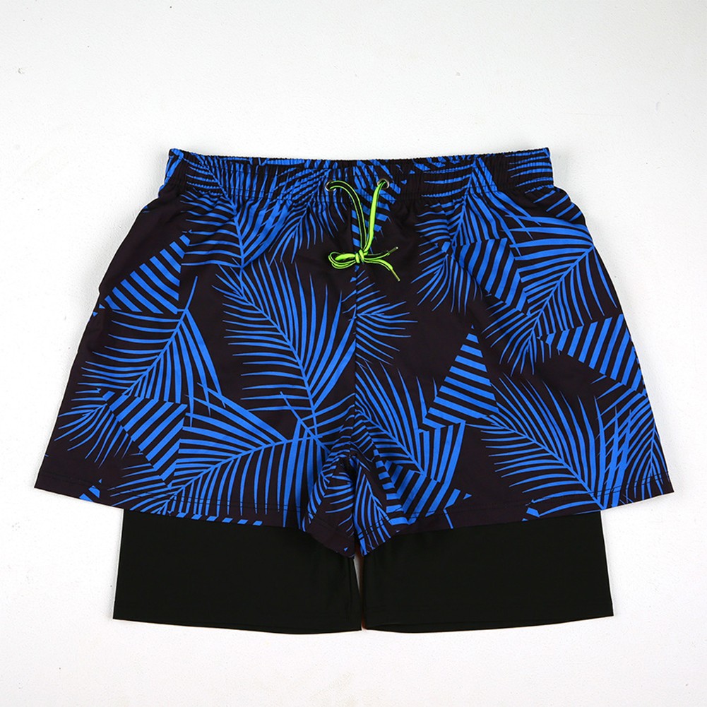 Men's 2 In 1 Quick Drying Stretch Swimwear Swim Shorts Running Gym XL 3XL - Picture 9 of 9