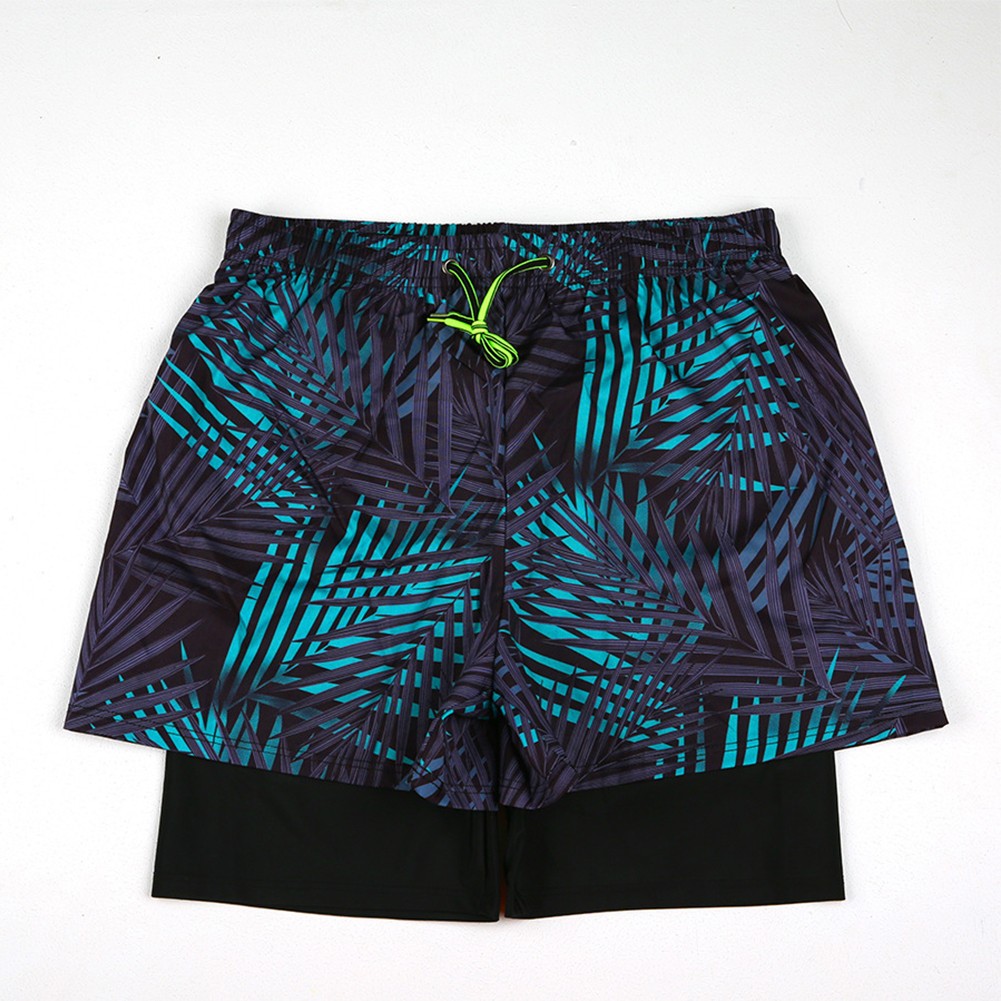 Men's 2 In 1 Quick Drying Stretch Swimwear Swim Shorts Running Gym XL 3XL - Picture 8 of 9