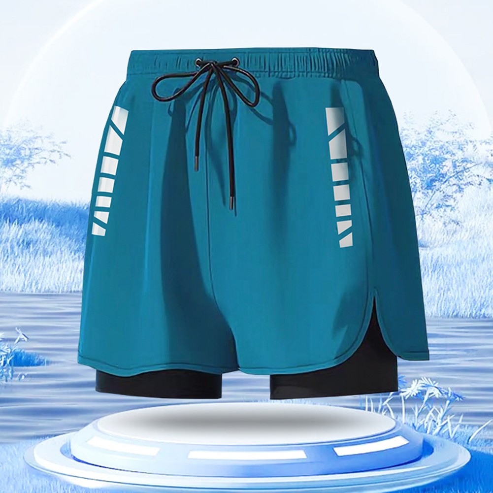 Comfortable Men's Swim Shorts with Two Layers for Poolside and Beach Activities - Picture 15 of 18