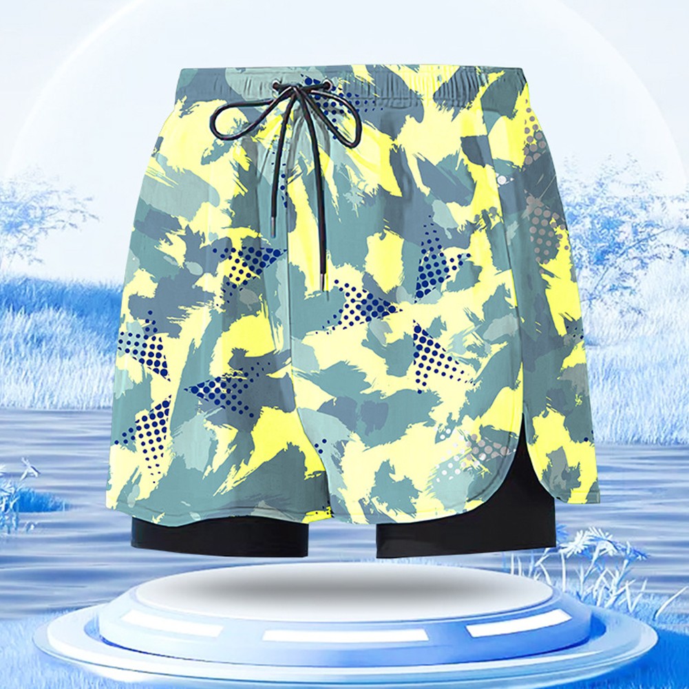 Comfortable Men's Swim Shorts with Two Layers for Poolside and Beach Activities - Picture 17 of 18