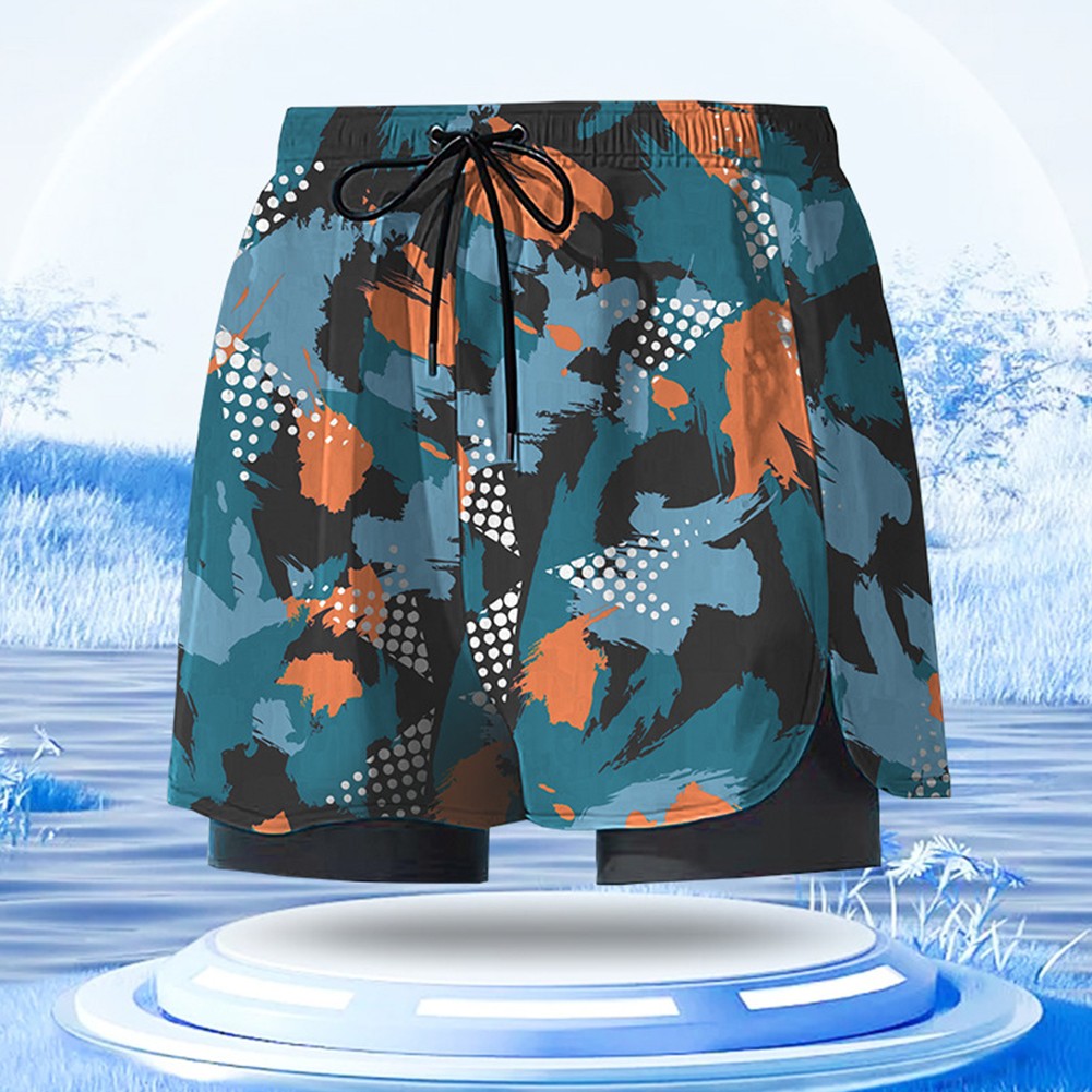 Comfortable Men's Swim Shorts with Two Layers for Poolside and Beach Activities - Picture 18 of 18