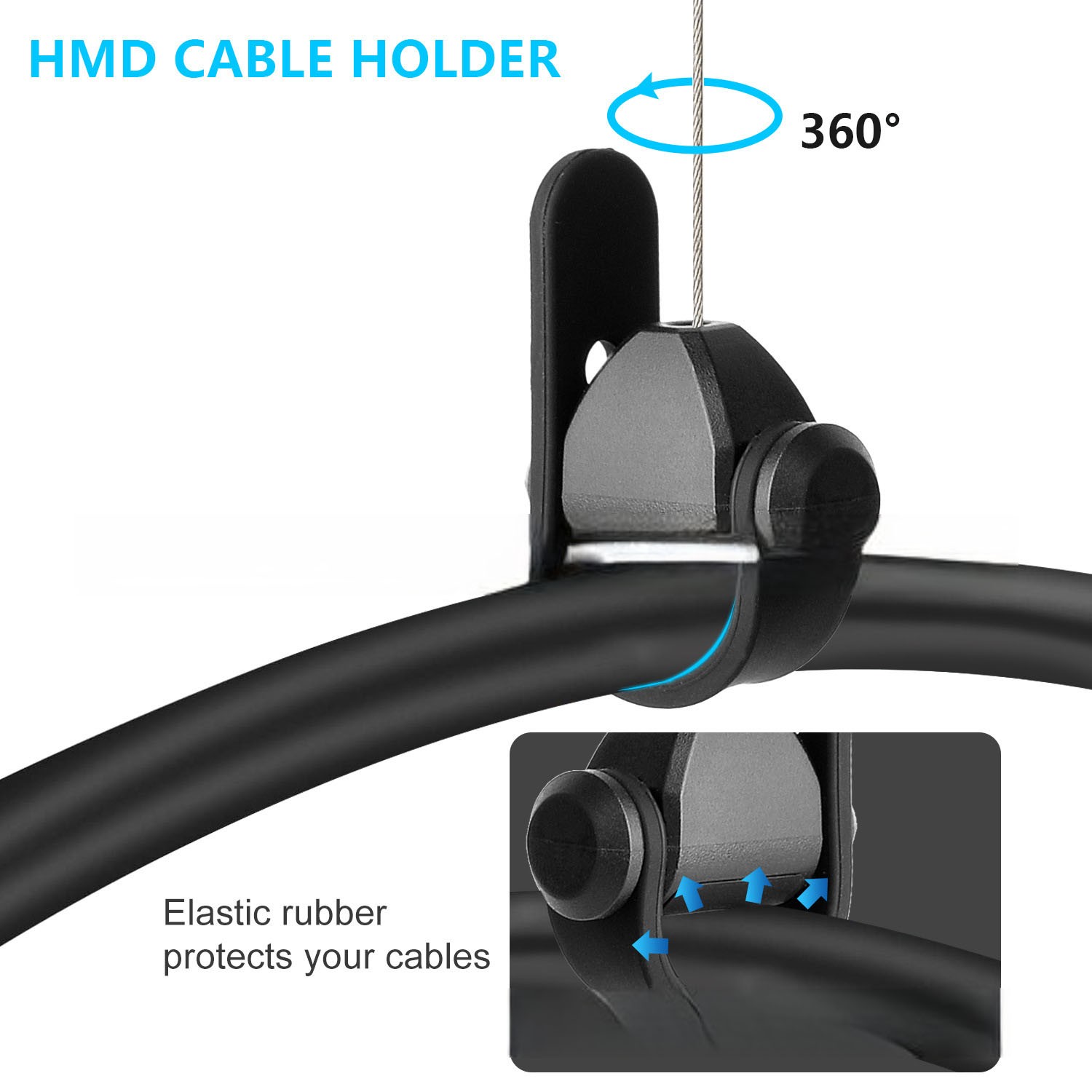Cable Management Solution for VR Headsets including For PS VR2 and
