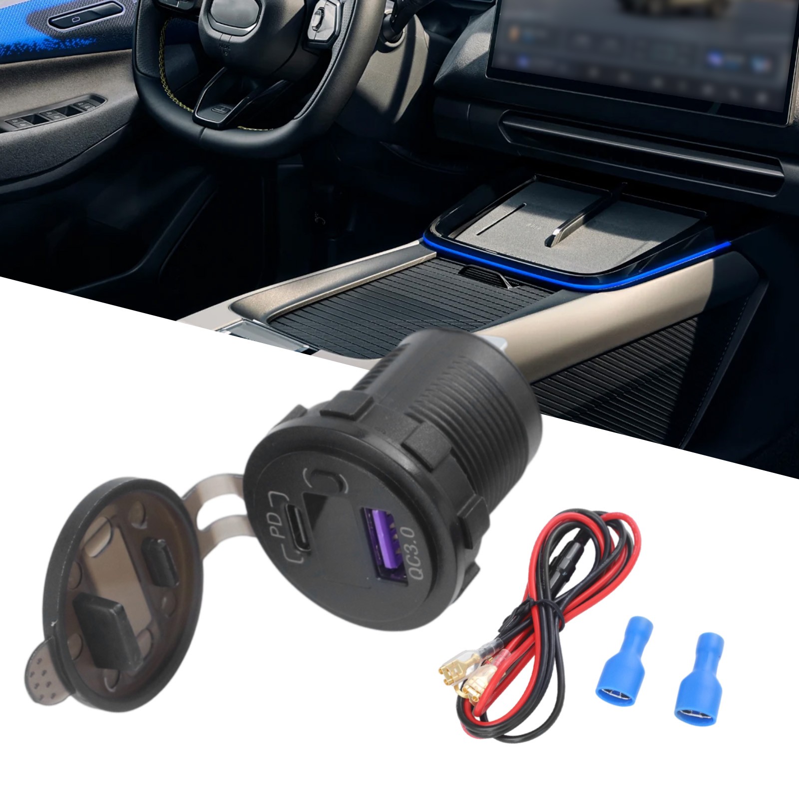 USB C and For QC3 0 Compatible Car Charger Socket for Quick Power Boosts - Zdjęcie 8 z 24