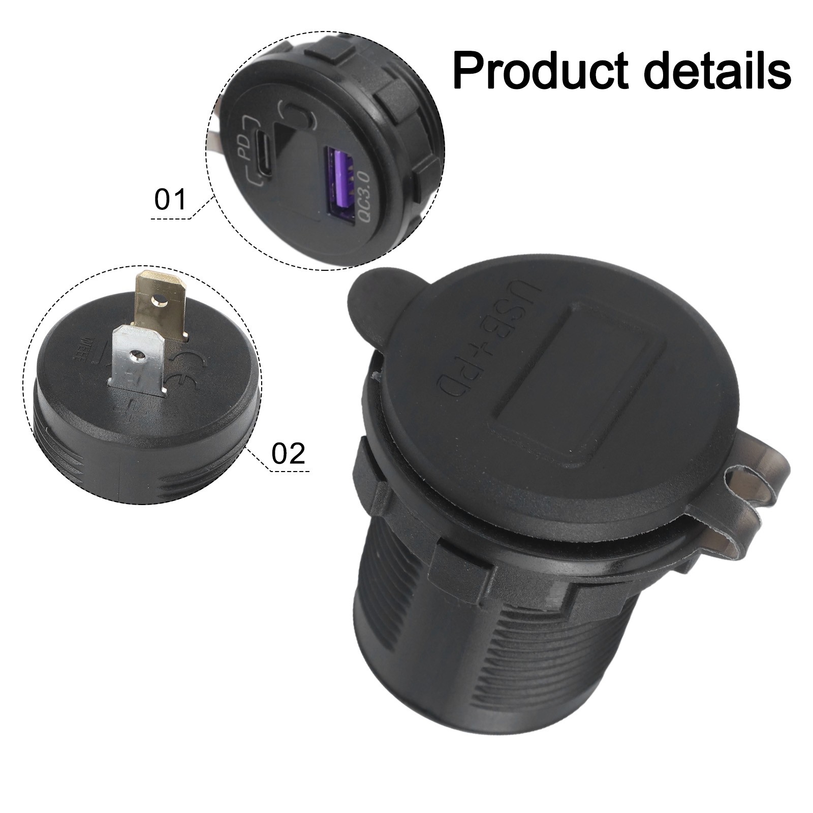 USB C and For QC3 0 Compatible Car Charger Socket for Quick Power Boosts - Zdjęcie 5 z 24