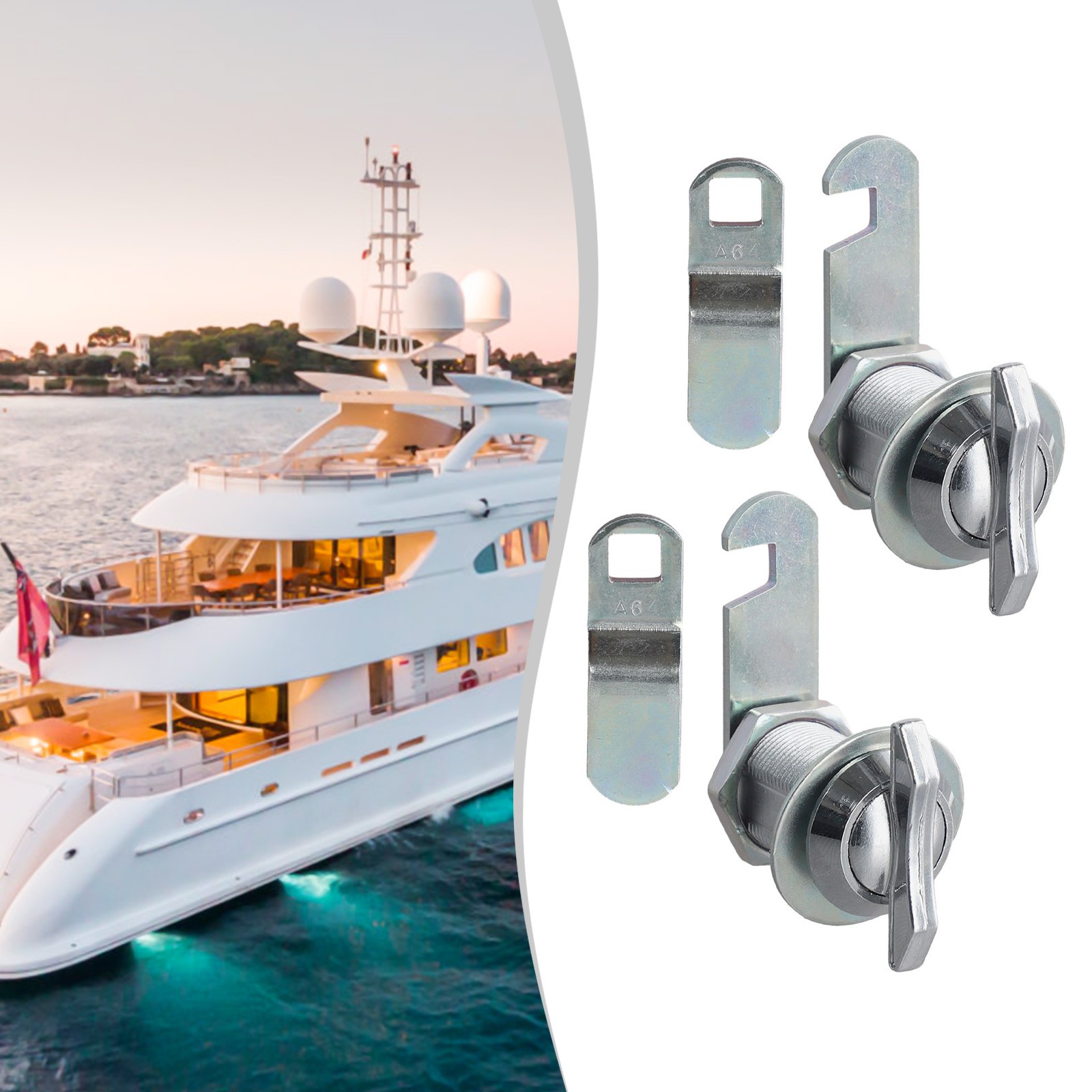 Offset Compartment Latch 2pcs Cam Lock for RV For Marine Easy Operation