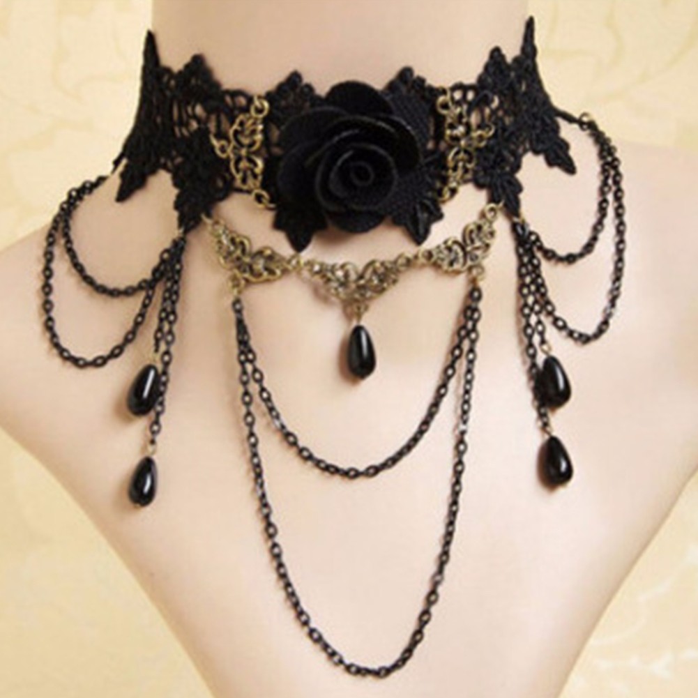Dark Fashion Necklace Evening Outfits Charming Jewelry Piece For Casual Outfits - Picture 17 of 18