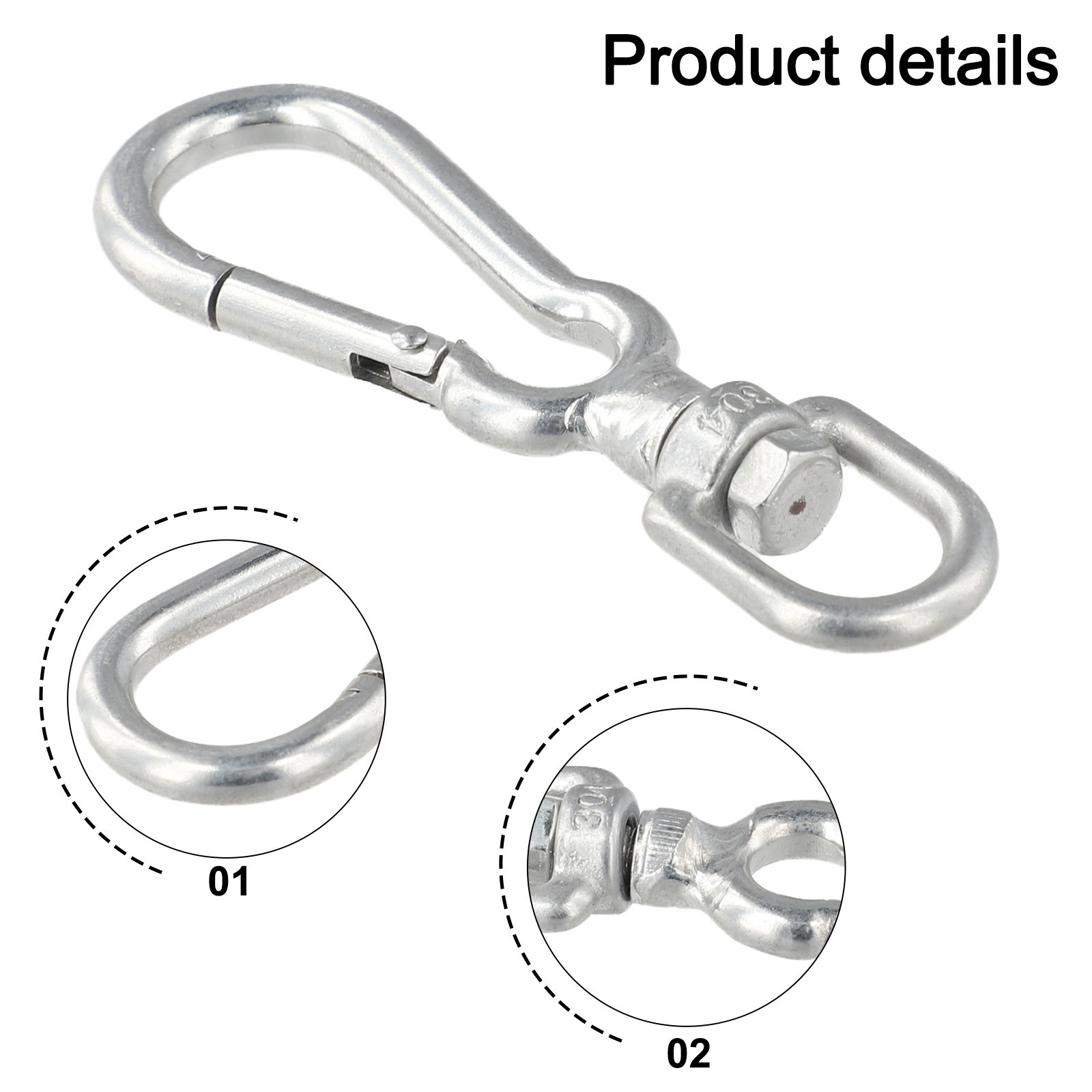 Stainless Steel Eye Bolt Snap Hooks with Quick Release Design Available
