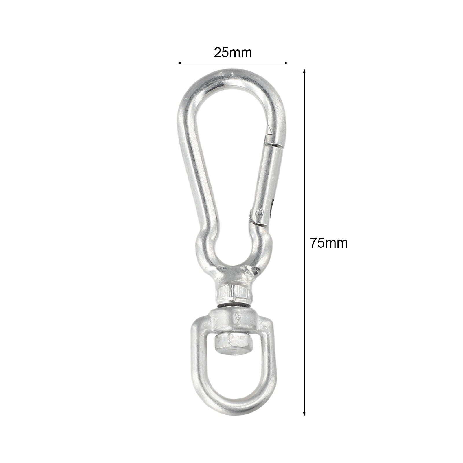 Stainless Steel Bolt Snap Spring Hook with Rotating Tail Ring for Outdoor Use