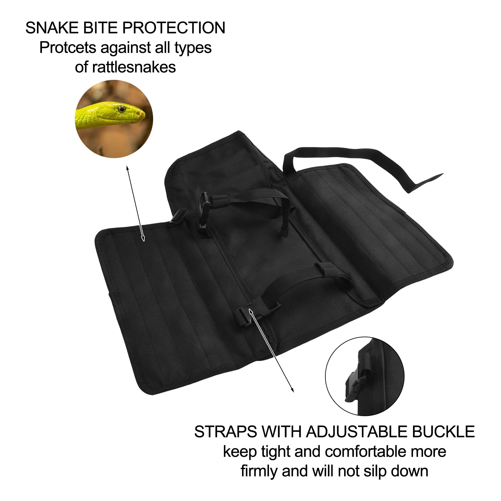 Outdoor Leg Guards for Hiking and Hunting with Adjustable Buckles for Comfort