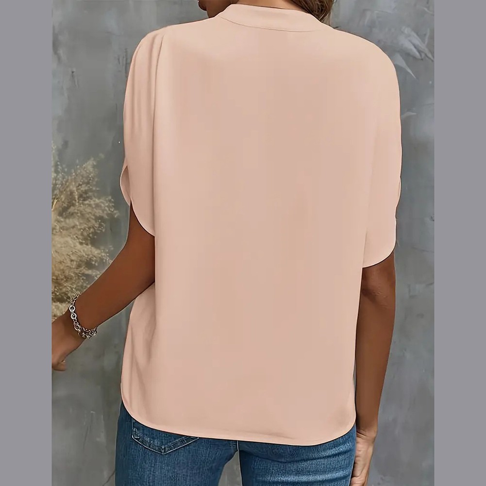 Lightweight Casual V Neck Shirt for Women Solid Color Styles Available - Picture 14 of 22