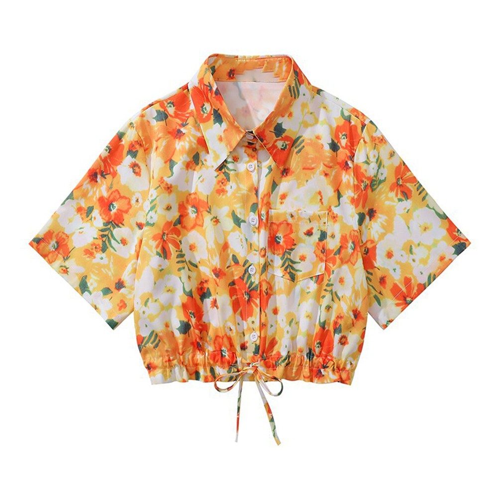 Sweet Print Top Womens Shirt Lapel Neckline Microelasticity Modern Design - Picture 13 of 15