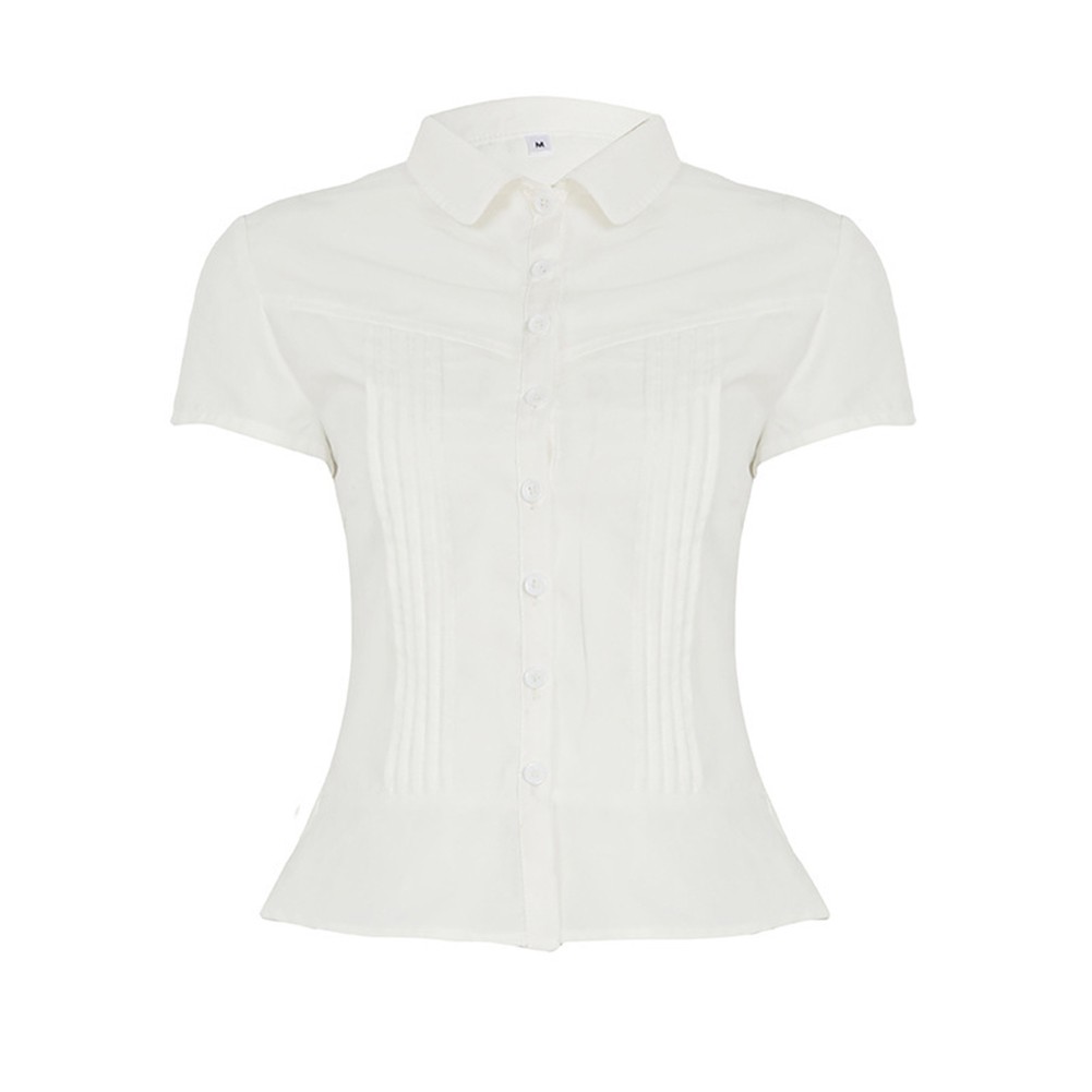 Women's Casual V Neck Shirt Stylish Pleated Design for Everyday Outings - Picture 16 of 36
