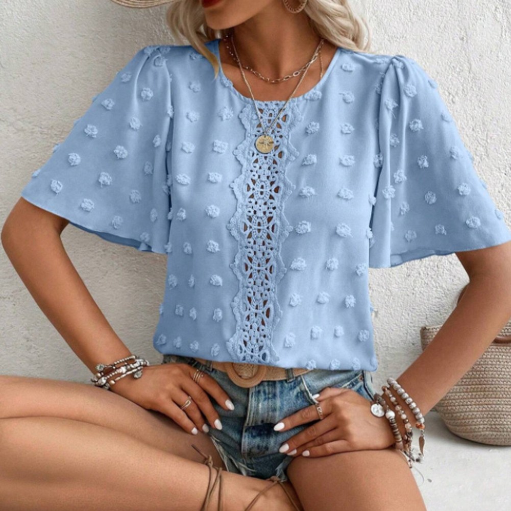 Retro Polka Dot T Shirt for Women Casual Style Suitable for Various Activities - Picture 29 of 72