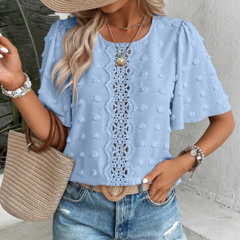 Retro Polka Dot T Shirt for Women Casual Style Suitable for Various Activities - Picture 43 of 72