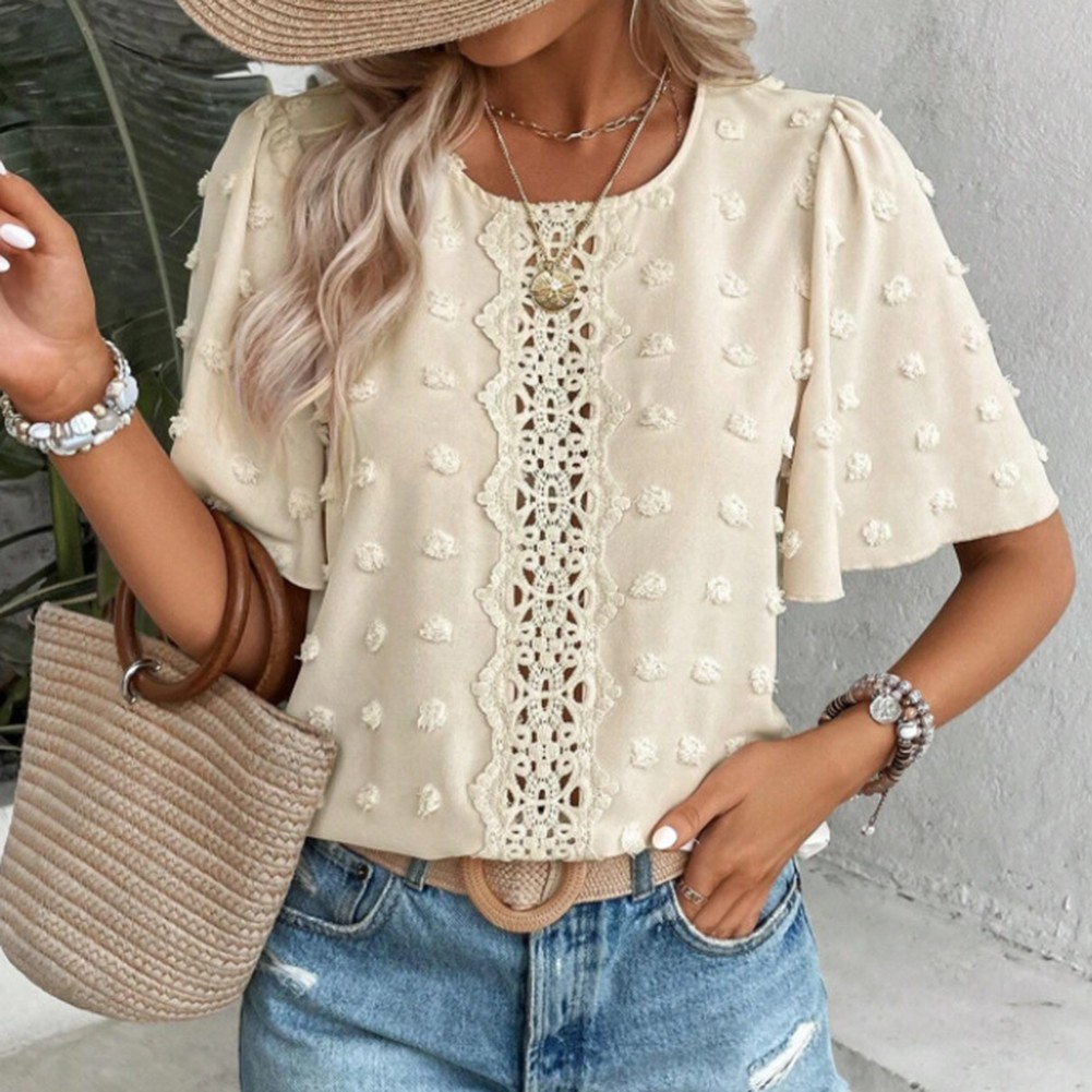 Retro Polka Dot T Shirt for Women Casual Style Suitable for Various Activities - Picture 37 of 72