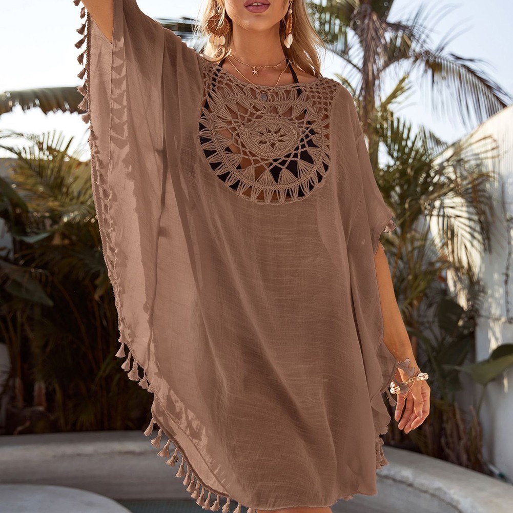 Off-the-shoulder Dress Beach Outings Solid Color Style Brand New Condition - Picture 13 of 17
