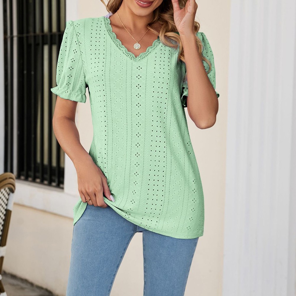 Casual T-shirt Slight Elasticity Socket Closure Solid Pattern Streetwear - Picture 16 of 32
