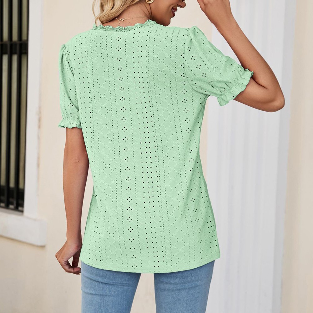Casual T-shirt Slight Elasticity Socket Closure Solid Pattern Streetwear - Picture 14 of 32