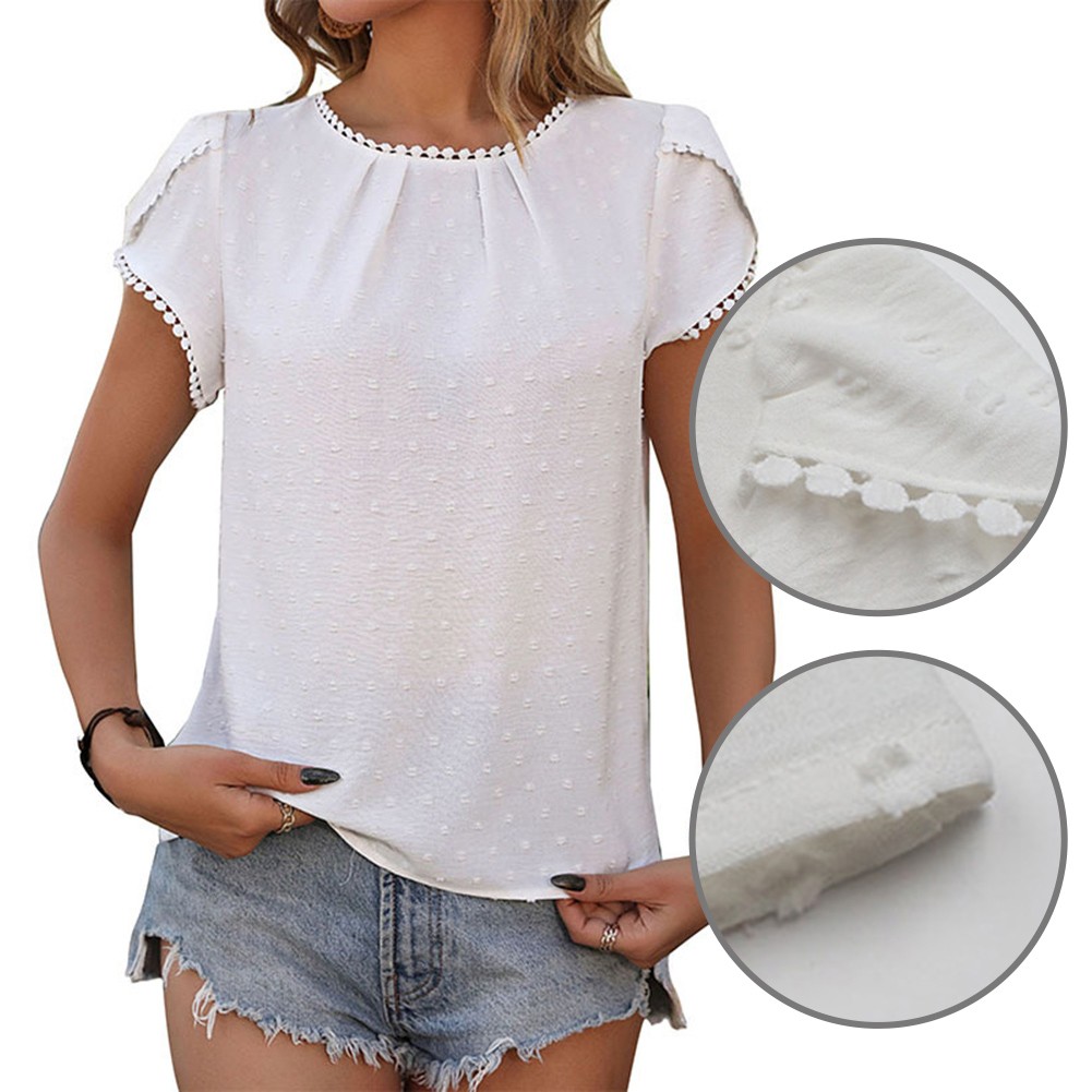 Fashionable Lace Trim T Shirt for Women suitable for Multiple Occasions