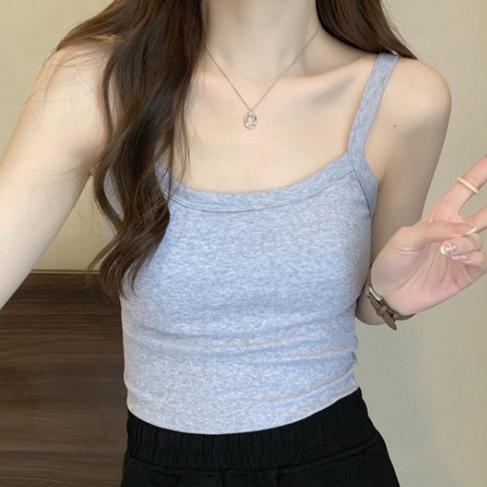 Summer Women U Neck Sleeveless Tank Top Basic Solid Color Fashion Vest - Picture 23 of 24