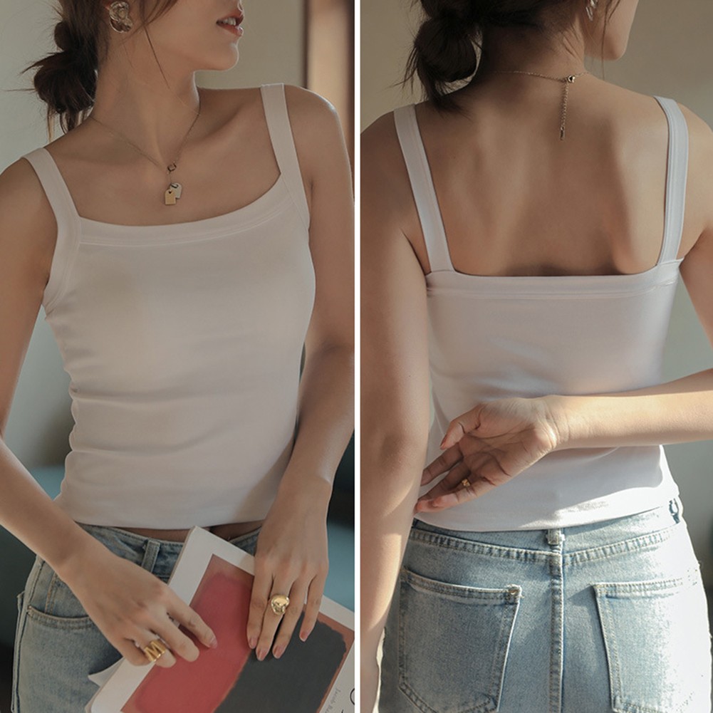 Summer Women U Neck Sleeveless Tank Top Basic Solid Color Fashion Vest - Picture 16 of 24