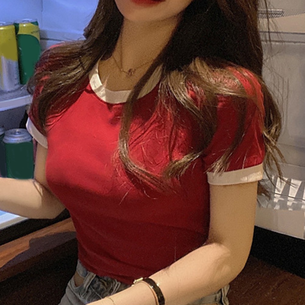 Dynamic Women Summer Crop Top with Slim Short Sleeves and Solid Colors - Picture 22 of 31