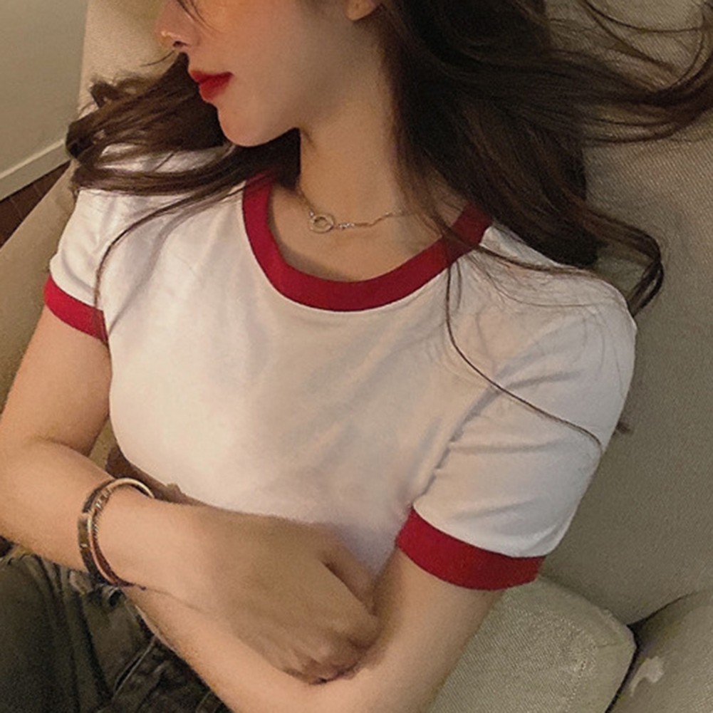 Dynamic Women Summer Crop Top with Slim Short Sleeves and Solid Colors - Picture 25 of 31