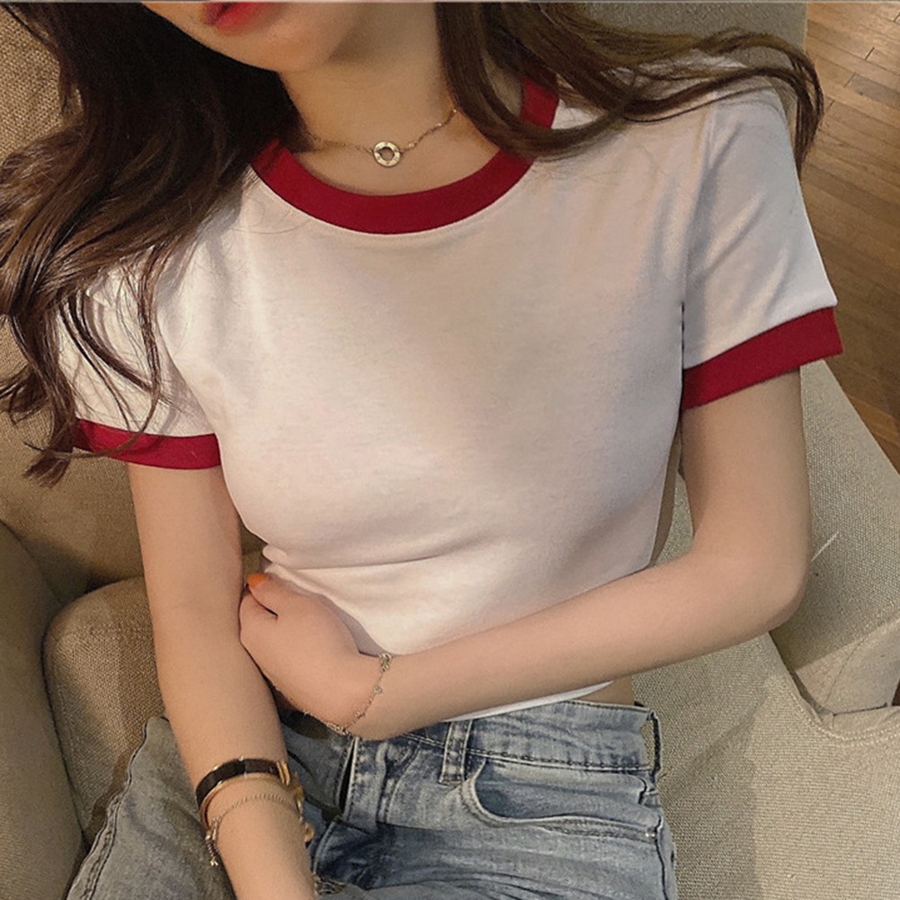 Dynamic Women Summer Crop Top with Slim Short Sleeves and Solid Colors - Picture 23 of 31